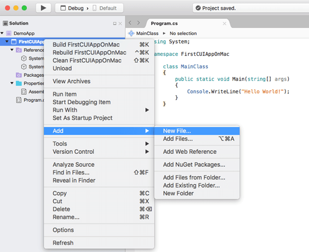 visual studio for mac snippets